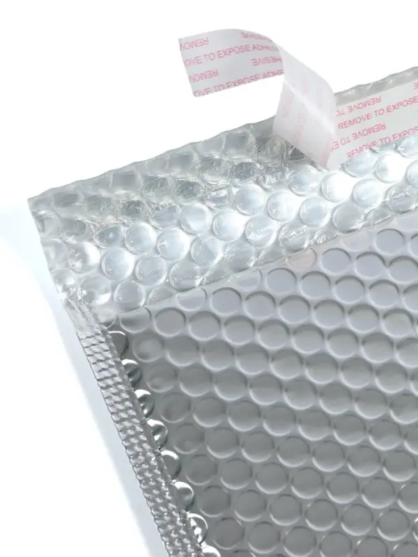 Пакет воздушно-пузырчатый, с клапаном и клеевым слоем, 25&times;30+4 см, п/э, 3 слоя, металлизированный