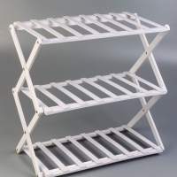 Подставка для цветов Greengo, 3 полки, 50 &times; 25 &times; 46 см, напольная, бамбук, белая