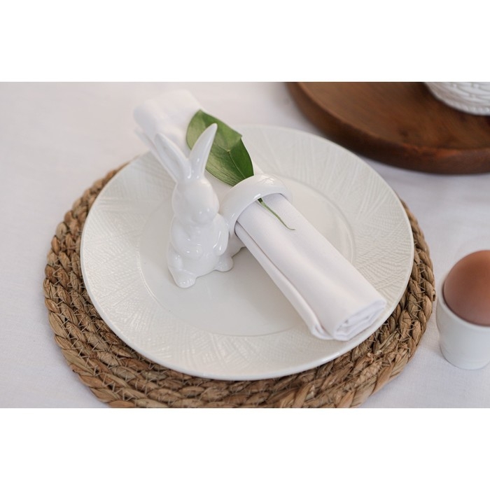 Кольцо для салфеток Доляна &laquo;Зайка&raquo;, 9,1&times;4,3&times;10,5 см, цвет белый