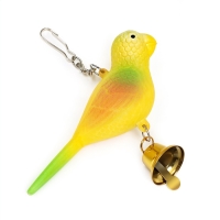 Игрушка для птиц "Птичка" с колокольчиком, 11.9 х 3.4 х 12.5 см, жёлтая Игрушка для птиц "Птичка" с колокольчиком, 11.9 х 3.4 х 12.5 см, жёлтая