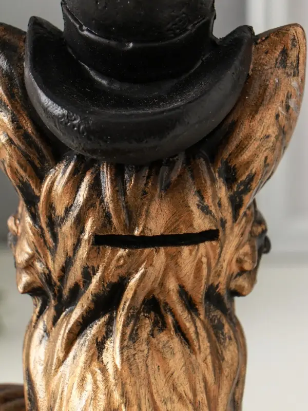 Копилка "Лиса в шляпе" 24х15 см, бронза с серебром