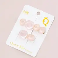 Зажим для волос "Адель" (набор 2 шт) 6,5 и 4 см, розовый