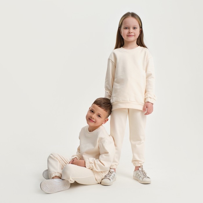 Костюм детский (свитшот, брюки) KAFTAN "Basic line", размер 30 (98-104), цвет бежевый