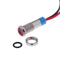 Светодиод, 12 В, 7,8 &times;16,5 мм, посадочный d=6 мм, красный