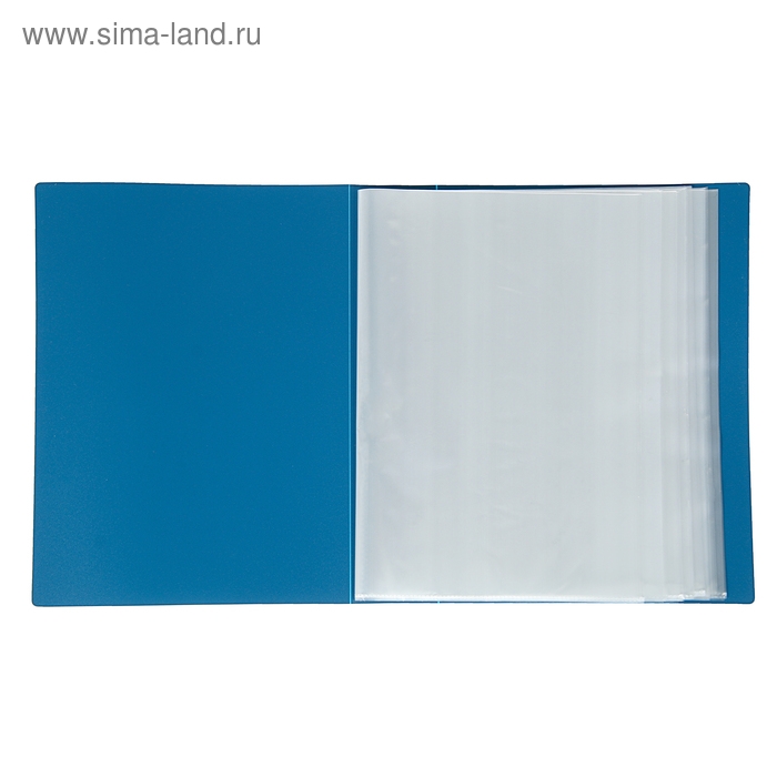 Папка с 100 вкладышами А4, 700 мкм, Calligrata, текстура "песок", синяя