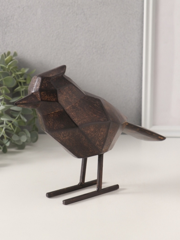 Сувенир полистоун "Чёрная птица. Грани" 24х9х16,5 см