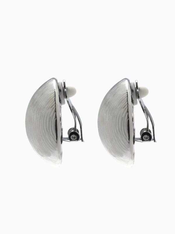 Клипсы &laquo;Тренд&raquo; объёмный круг, цвет серебро