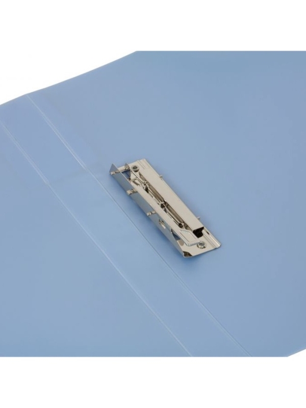 Папка с зажимом А4, 700 мкм, корешок 27 мм, Calligrata TOP Pastel, внутренний и торцевой карман, до 180 листов, небесный