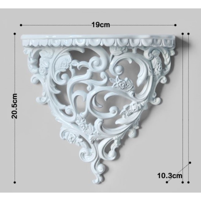 Декор настенный-полка, 20.5 x 19 см, белая
