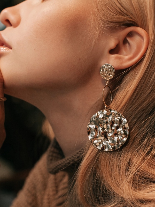 Серьги металл &laquo;Атмосфера&raquo; три диска, цвет золото