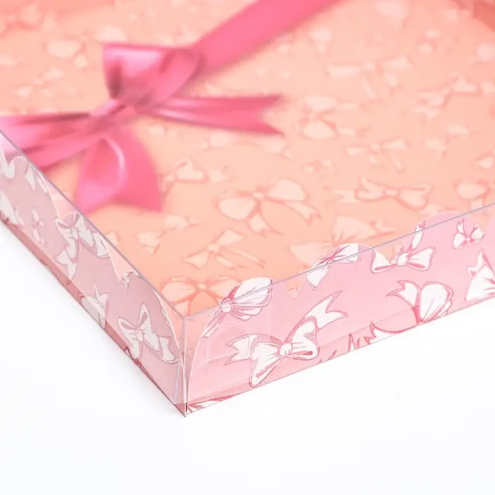 Коробка для печенья, &laquo;Розовый бант&raquo; 18&times;18&times;3 см