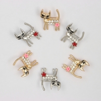 Брошь &laquo;Кошечка&raquo; с цветком, цвет МИКС (неделимая фасовка 12 шт., цена за шт.)