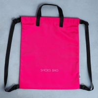 Мешок для обуви, розовый, два вида ручек, текстиль 30&times;40 см