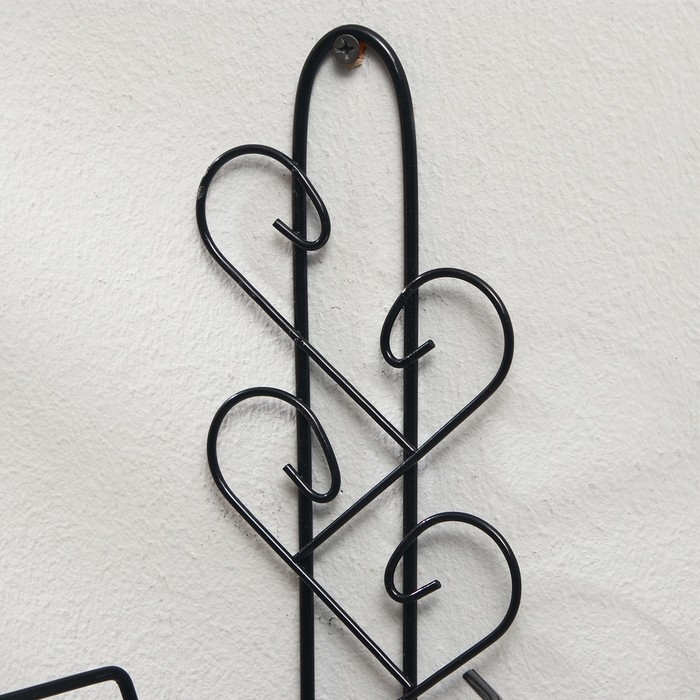 Подвес для кашпо настенный &laquo;Узор&raquo;, d = 16 см, чёрный