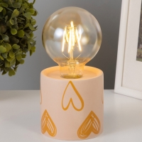 Светильник "Цилиндр" большие сердца LED 2хАА 8,5х8,5х17см