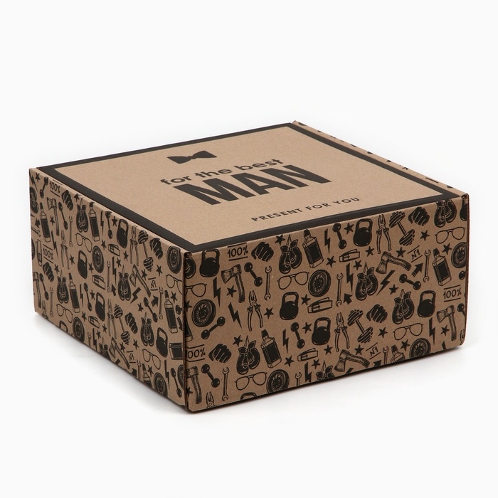 Коробка складная &laquo;Лучшему мужчине&raquo;, 24 х 24 х 12 см