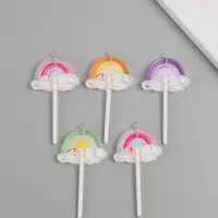 Подвеска для творчества акрил "Радуга и тучки" МИКС 6х3,5х1 см