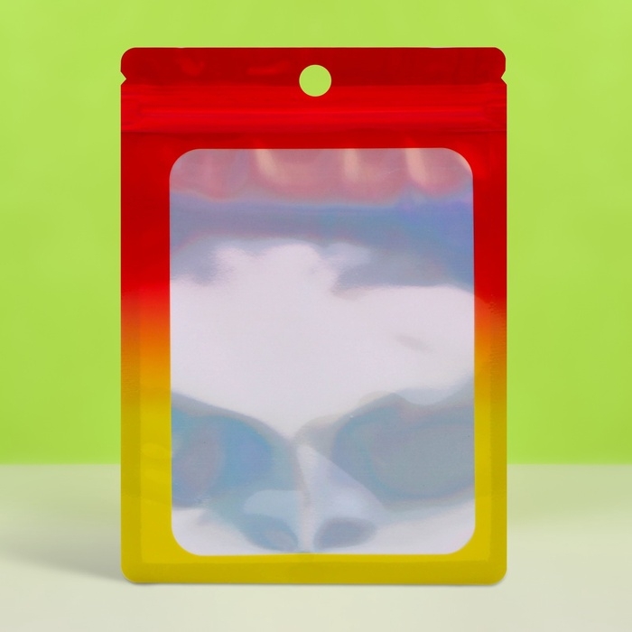 Пакет Зип-лок с окном, с еврослотом, огонь, 10 х 15 см набор 20шт     10664565