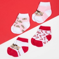 Набор новогодних носков Крошка Я «Тигруля», 4 пары, 8-10 см Набор новогодних носков Крошка Я «Тигруля», 4 пары, 8-10 см