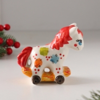 Качалка фарфоровая "Лошадка на колесах", в. 8 см Качалка фарфоровая "Лошадка на колесах", в. 8 см