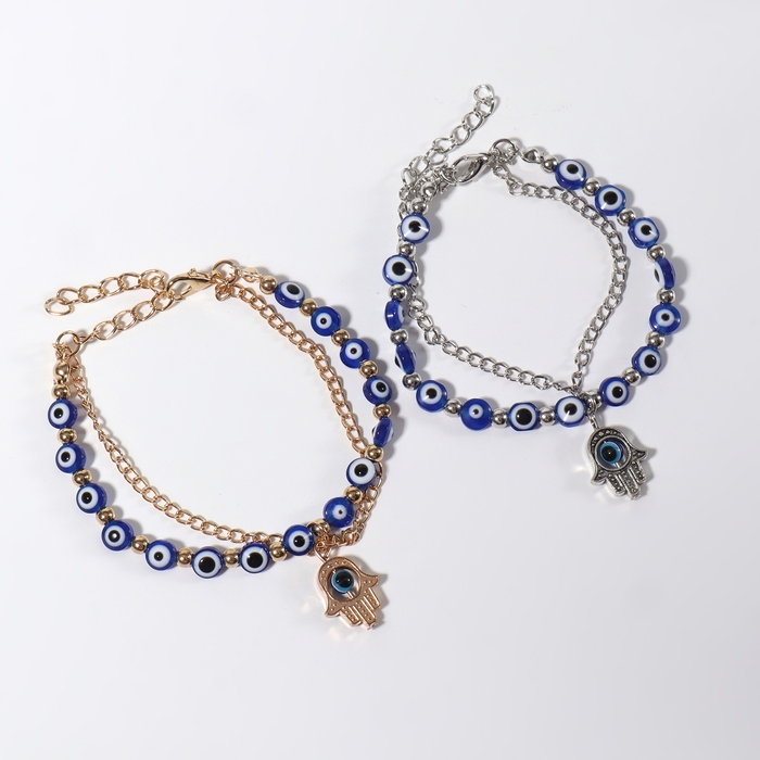 Браслет-оберег «Рука счастья Хамса» глазки, цвет МИКС, L=20 см Браслет-оберег «Рука счастья Хамса» глазки, цвет МИКС, L=20 см