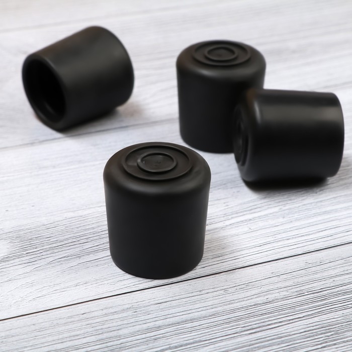 Накладка мебельная круглая ТУНДРА, d=25 мм, 4 шт., черная