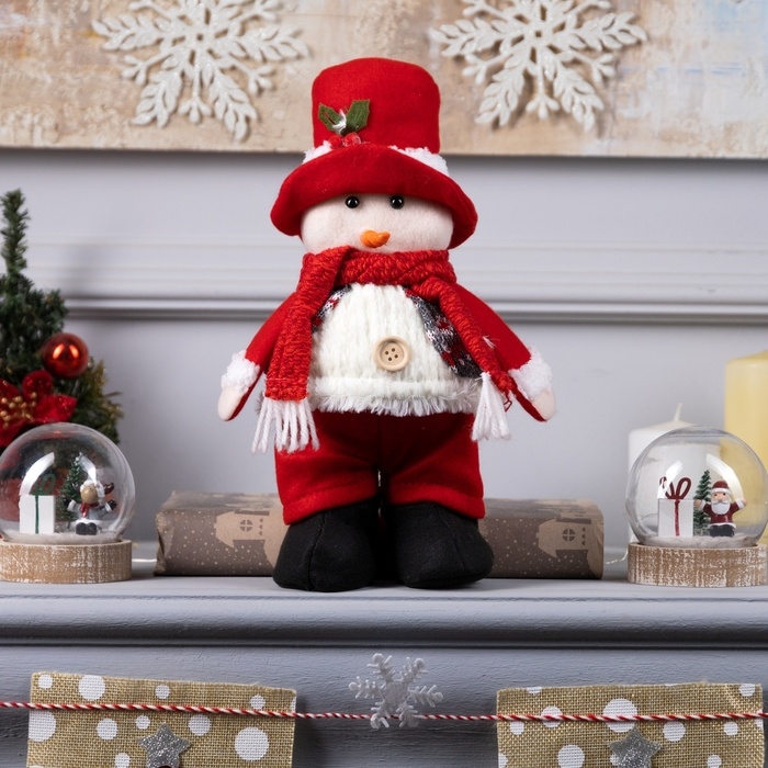 Светодиодная фигура «Снеговик» 13 × 30 × 8 см, текстиль, батарейки LR1130х3 (в комплекте), свечение тёплое белое Светодиодная фигура «Снеговик» 13 × 30 × 8 см, текстиль, батарейки LR1130х3 (в комплекте), свечение тёплое белое