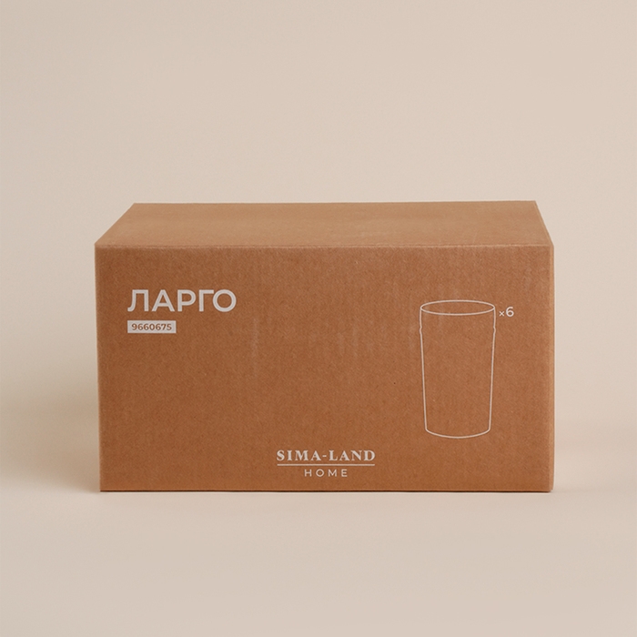 Набор стаканов стеклянный SL Home &laquo;Ларго&raquo;, 400 мл, 8&times;13 см, цвет прозрачный