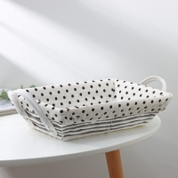 Корзина для хранения плетёная ручной работы Доляна &laquo;Горох&raquo;, 30&times;20&times;7 см, цвет шоколад-белый