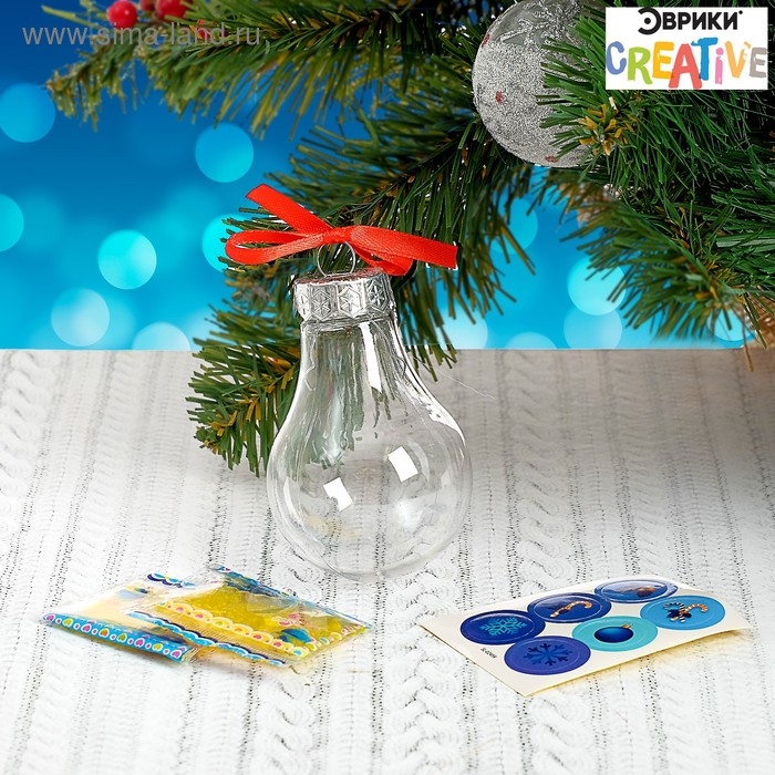 Набор для опытов &laquo;Новогодняя игрушка: Лампочка&raquo;, шарики-растушки, с наклейками