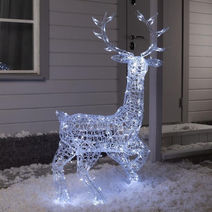 Светодиодная фигура &laquo;Олень&raquo; 100 &times; 140 &times; 50 см, металл, 31 В, свечение белое