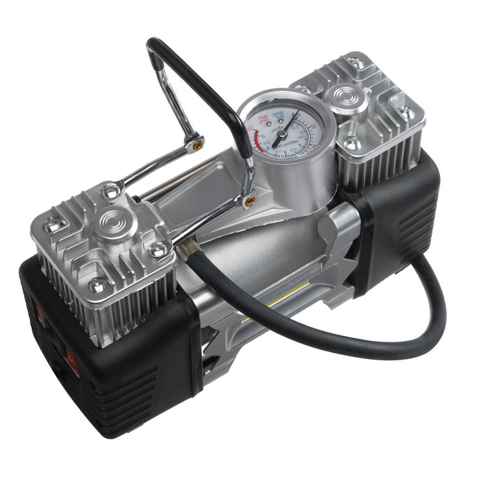 Компрессор автомобильный TORSO, двухпоршневой 12В, подсветка, 85 л/мин, провод 2.5 м