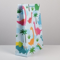 Пакет подарочный ламинированный, упаковка, &laquo;Динозавр: Поздравляю&raquo;, L 28 х 38 х 9 см