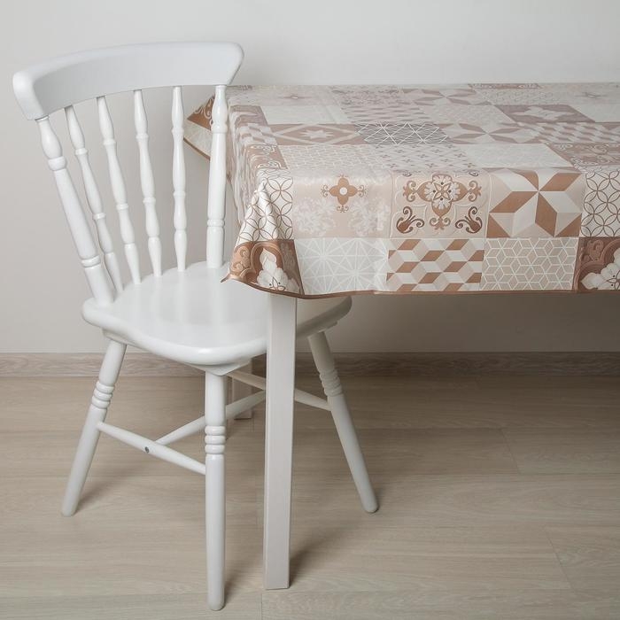 Скатерть на нетканой основе многоразовая с бейкой «Геометрия», 135×110 см, цвет коричневый Скатерть на нетканой основе многоразовая с бейкой «Геометрия», 135×110 см, цвет коричневый