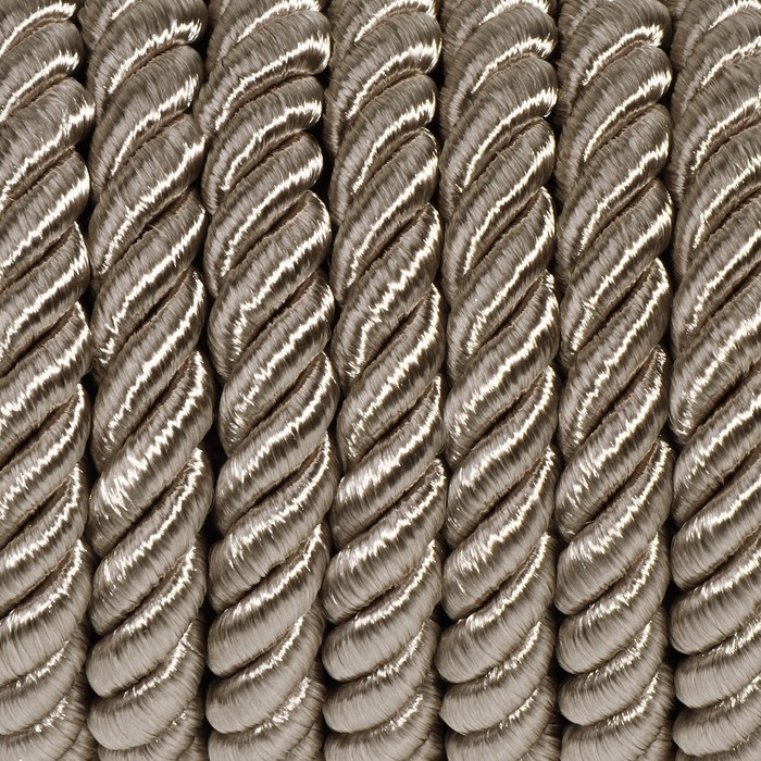 Шнур витой, d = 8 мм, 9 &plusmn; 1 м, цвет светло-серый