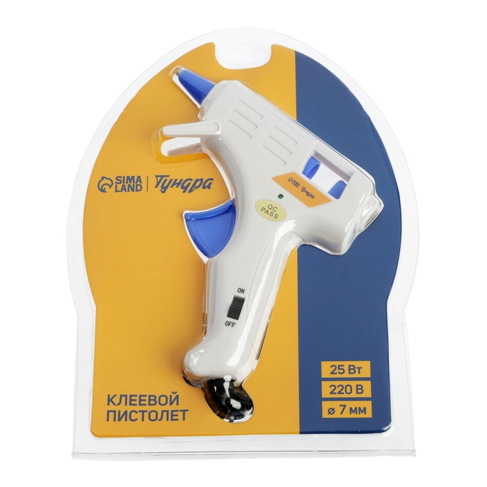 Клеевой пистолет ТУНДРА, 25 Вт, 220 В, эргономичная рукоятка, антикапля, шнур 1.3 м, 7 мм Клеевой пистолет ТУНДРА, 25 Вт, 220 В, эргономичная рукоятка, антикапля, шнур 1.3 м, 7 мм