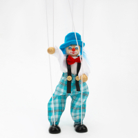 Дергунчик-марионетка на ниточках &laquo;Клоун в шляпе&raquo;, цвета МИКС