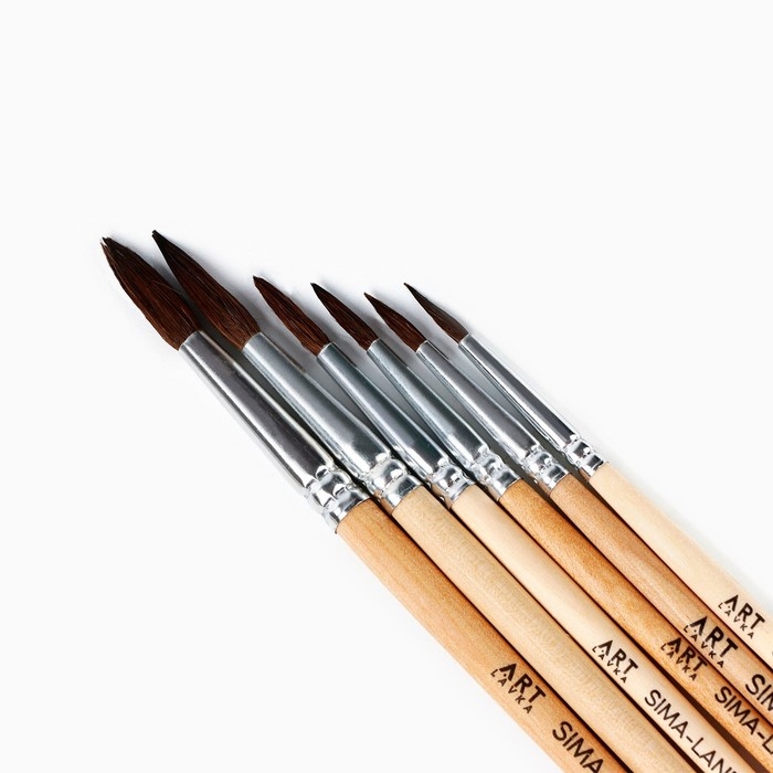 Кисть для рисования набор 6 шт. белка № 1,2,3,4,5,6 &laquo;Мона Лиза&raquo;