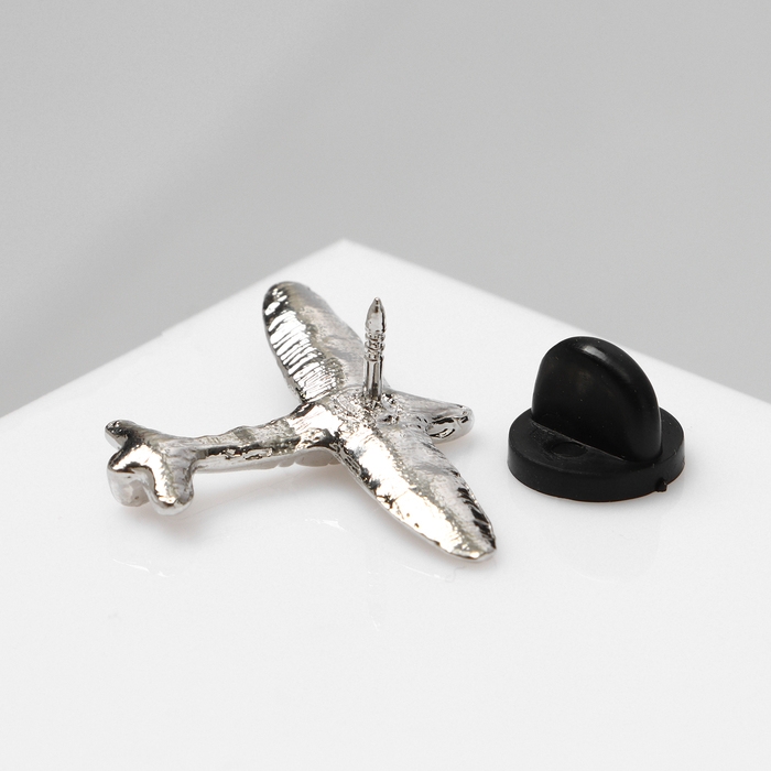 Значок &laquo;Самолёт&raquo;, цвет серебро