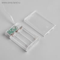 Гирлянда &laquo;Нить&raquo; 5 м роса, IP20, медная нить, 50 LED, мерцание всех светодиодов, батарейки AAх3 (нет в комплекте), свечение тёплое белое