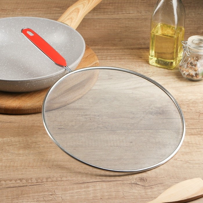 Экран от брызг Доляна, d=24,5 см, с ручкой