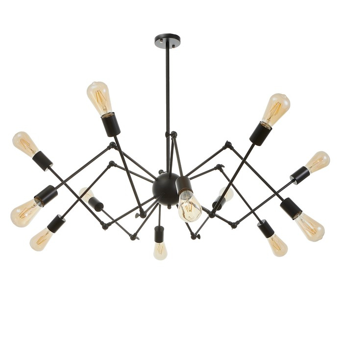 Люстра "Краб" E27 12х40Вт черный 80х80х100 см BayerLux