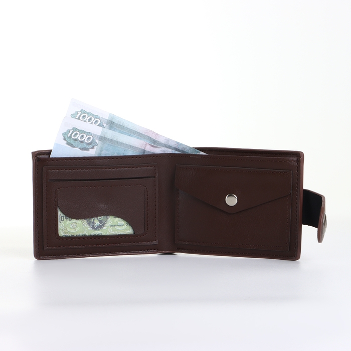 Портмоне мужское на магните, цвет коричневый Портмоне мужское на магните, цвет коричневый
