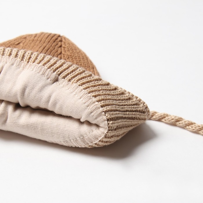 Шапка детская MINAKU р-р 42-44, цвет коричневый/бежевый Шапка детская MINAKU р-р 42-44, цвет коричневый/бежевый