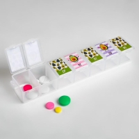 Таблетница &laquo;Авокадо&raquo;, 7 секций, русские буквы, 15,5 х 3,4 см.