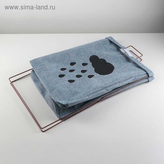 Корзина для белья складная с крышкой &laquo;Тучка&raquo;, 35&times;28,5&times;57,5 см, цвет синий