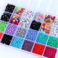 Набор для создания украшений, набор цвета, 24 вида бусин, леска, ножницы, пинцет