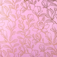 Плёнка для цветов упаковочная тишью влагостойкая &laquo;Цветы&raquo;, розовая, 0.6 x 10 м