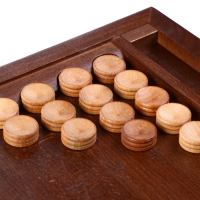 Нарды деревянные большие, резные, настольная игра "Москва", бук, патина, 50 x 59 см