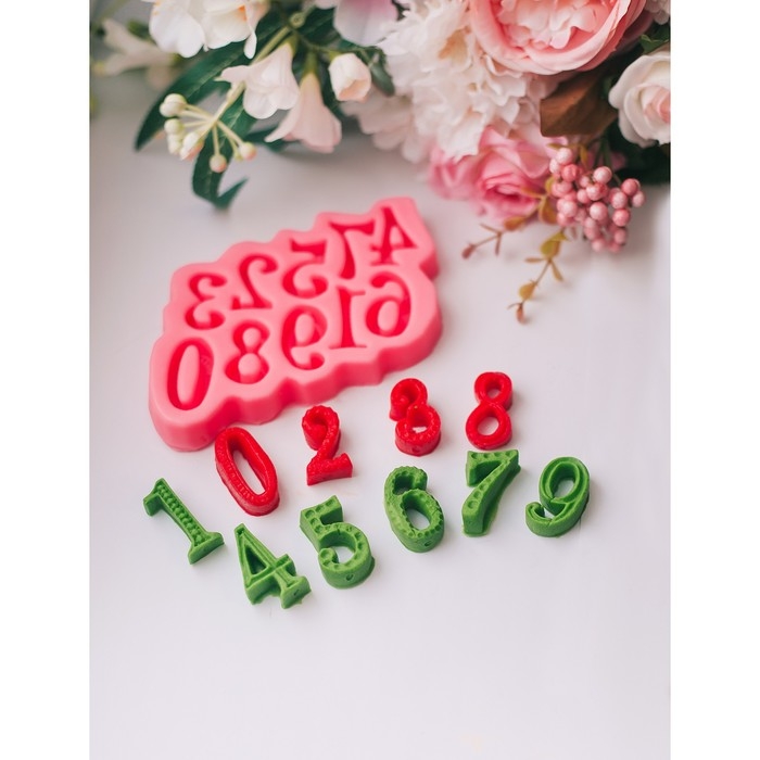 Молд &laquo;Цифры&raquo;, силикон, 15&times;10 см, цвет МИКС